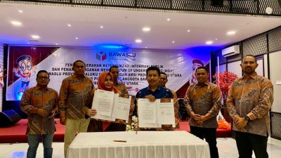 Bawaslu Maluku Utara dan AMSI Teken MoU Cek Fakta Pemilu 2024