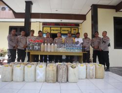 5 Hari Operasi Pekat, Polres Halmahera Utara Sita Ratusan Liter Miras
